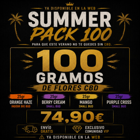 Summer Pack 100 con 100 gramos de flores CBD premium al mejor precio