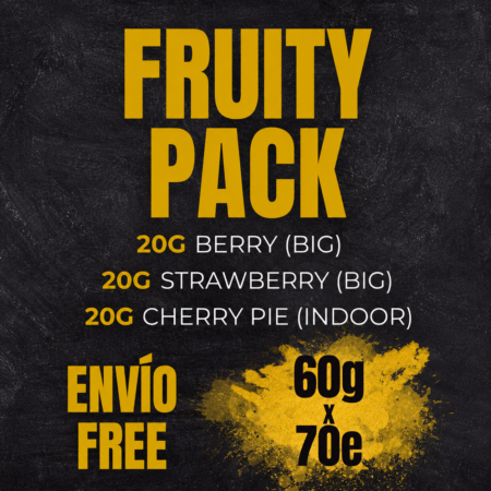 FRUITY PACK 60 g de flores CBD afrutadas con Berry Big Strawberry Big y Cherry Pie
