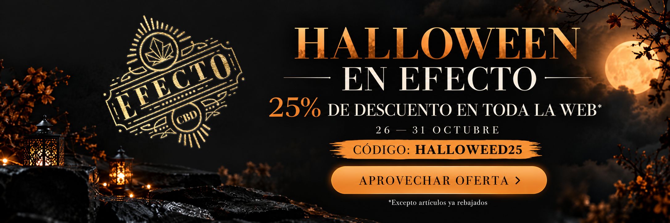 CBD en oferta Halloween con 25% de descuento en Efecto CBD Store
